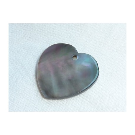 Nacre coeur gris  - Grand modèle 2,5 cm